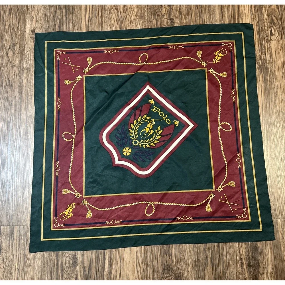 Vintage 80's Polo Ralph Lauren Uni Crest Pony Scarf 